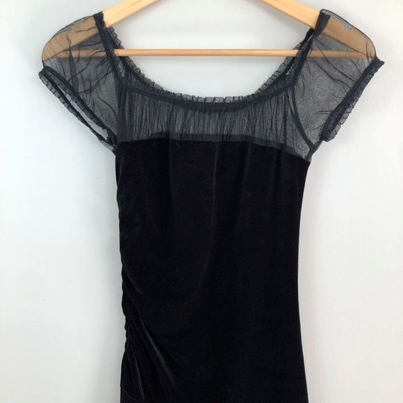 SOLD Vintage Nan Black Velvet Dress - Picture 8 of 8